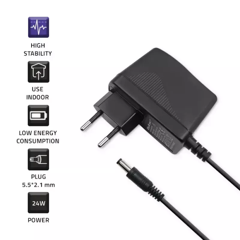 Qoltec 52397 tiesiai į lizdą jungiamas maitinimo blokas, 24 W, 12 V, 2 A, 5,5 x 2,1 mm