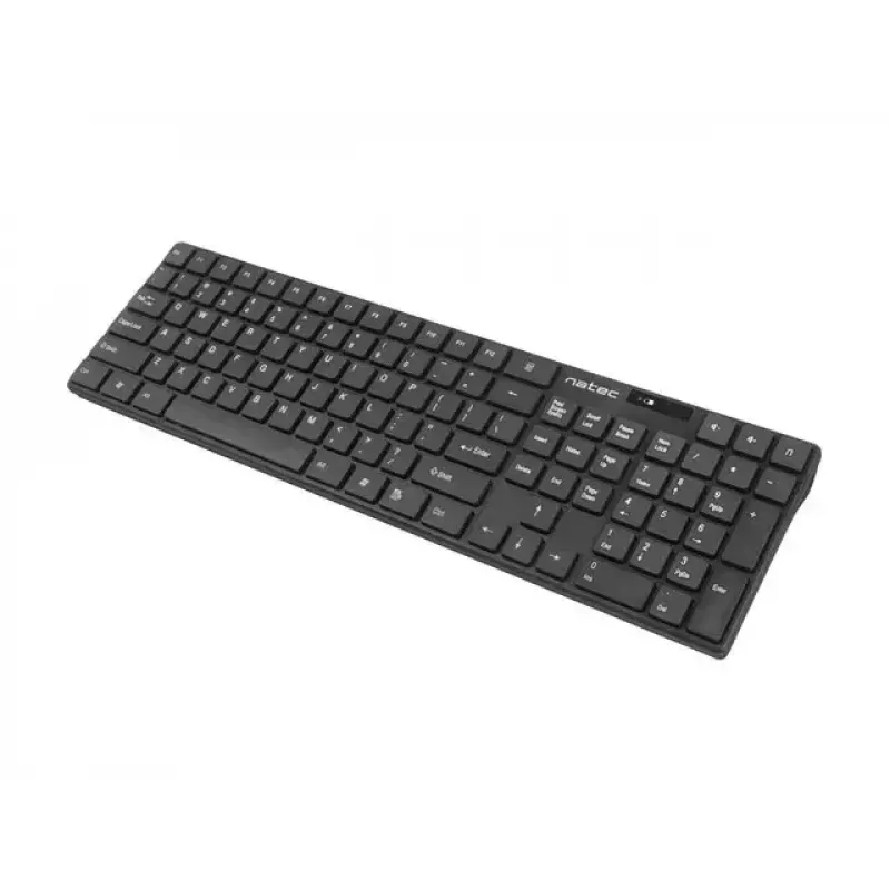 Belaidis klaviatūros ir pelės rinkinys NATEC Stingray NZB-1440 — RF belaidis, pilno dydžio 108 klavišų QWERTY, JAV anglų, juoda