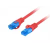 LANBERG RJ-45 Cat6a jungiamasis laidas PCF6A-10CC-0100-R, 1 m, S/FTP, CCA, LSZH, raudonas