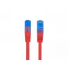 LANBERG RJ-45 Cat6a jungiamasis laidas PCF6A-10CC-0100-R, 1 m, S/FTP, CCA, LSZH, raudonas