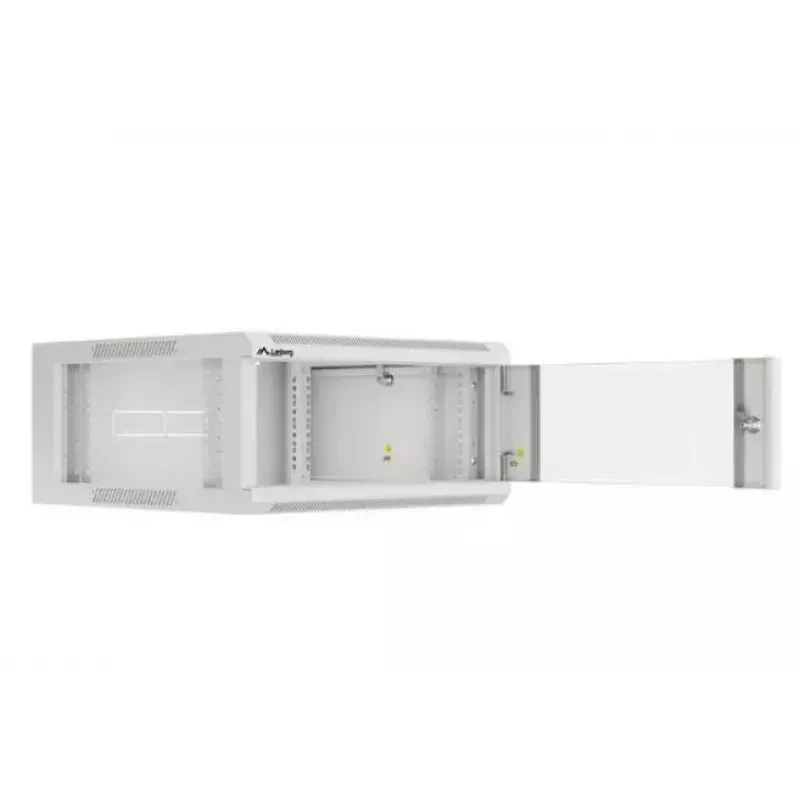 Sieninis 19 colių 4U tinklo stovas LANBERG WAFA-5604-10S, 600 mm gylis, pilkas, stiklinės durelės (lankstytas)