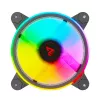SAVIO FAN-01 4 dalių 120mm ARGB ventiliatorių rinkinys su valdikliu ir nuotolinio valdymo pulteliu, juodas