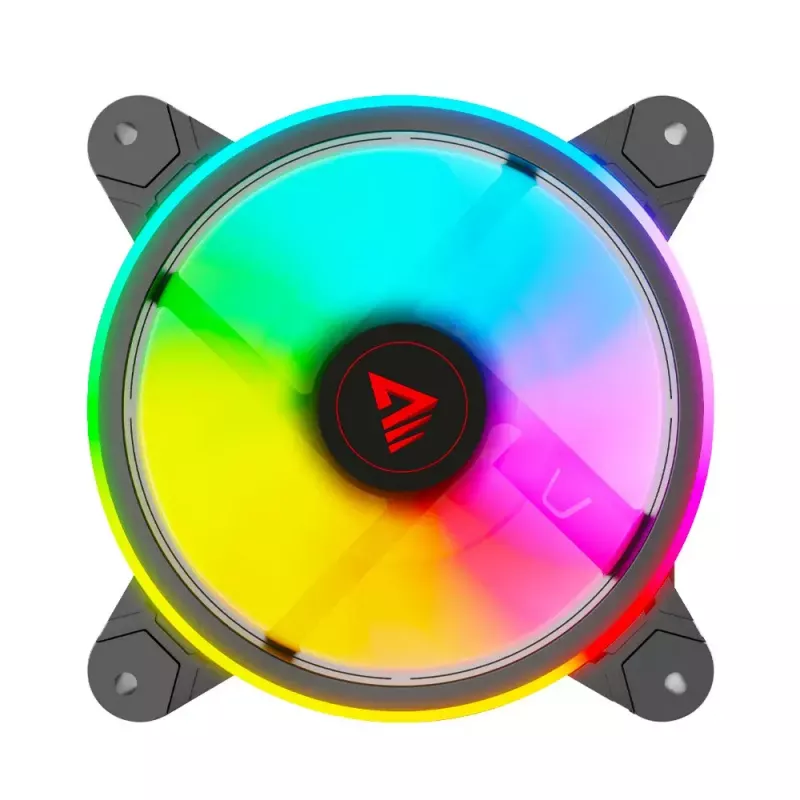 SAVIO FAN-01 4 dalių 120mm ARGB ventiliatorių rinkinys su valdikliu ir nuotolinio valdymo pulteliu, juodas