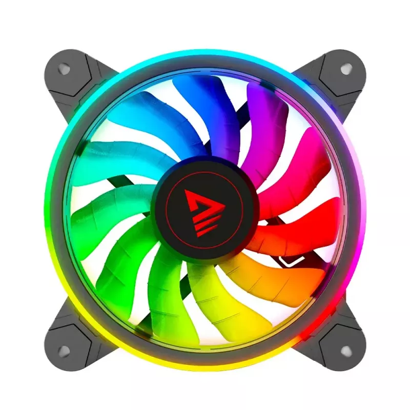 SAVIO FAN-01 4 dalių 120mm ARGB ventiliatorių rinkinys su valdikliu ir nuotolinio valdymo pulteliu, juodas