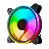 SAVIO FAN-01 4 dalių 120mm ARGB ventiliatorių rinkinys su valdikliu ir nuotolinio valdymo pulteliu, juodas