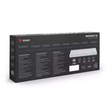 Savio WHITEOUT X2 RED Gaming klaviatūra USB QWERTY mechaninė 61 klavišas