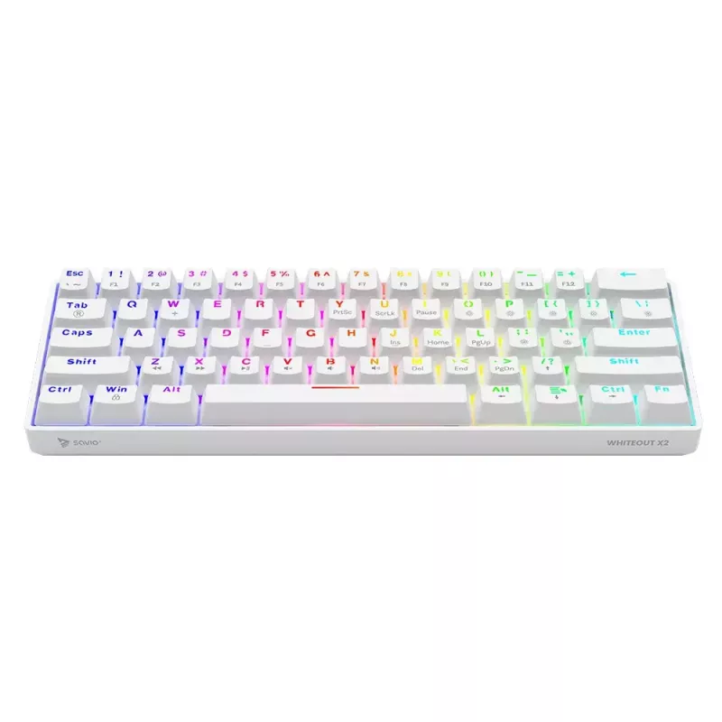 Savio WHITEOUT X2 RED Gaming klaviatūra USB QWERTY mechaninė 61 klavišas
