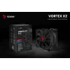 CPU aušintuvas SAVIO Vortex X2 Black – 120 mm ventiliatorius, aukštis 157 mm, PWM, suderinamas su LGA 2066