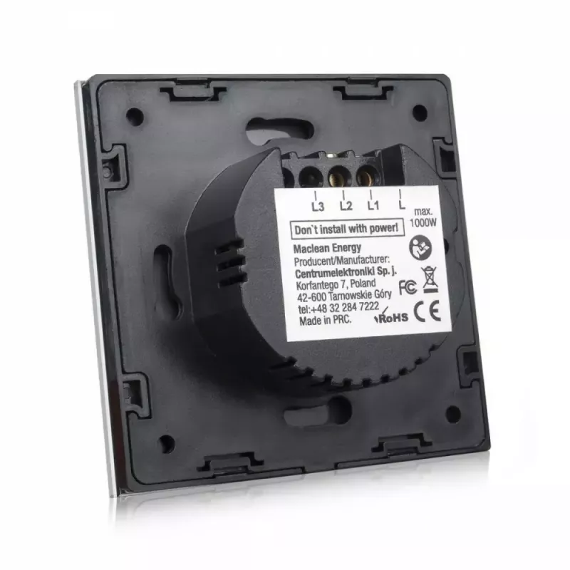 Liečiamas jungiklis MACLEAN MCE703W, stiklinė panelė, 1 grupė, 220V