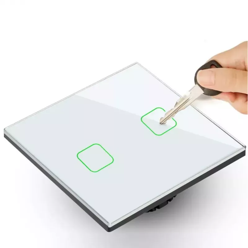 Liečiamas jungiklis MACLEAN MCE703W, stiklinė panelė, 1 grupė, 220V