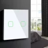 Liečiamas jungiklis MACLEAN MCE703W, stiklinė panelė, 1 grupė, 220V