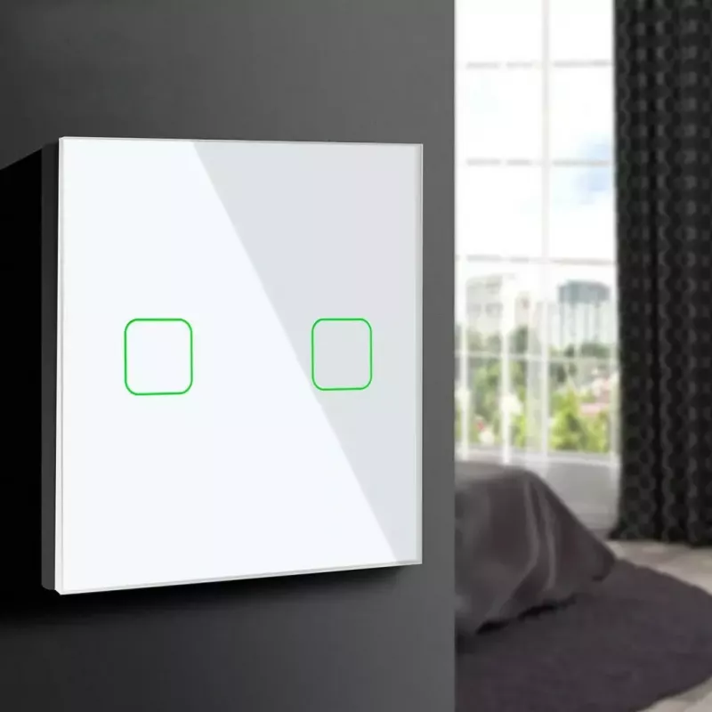 Liečiamas jungiklis MACLEAN MCE703W, stiklinė panelė, 1 grupė, 220V