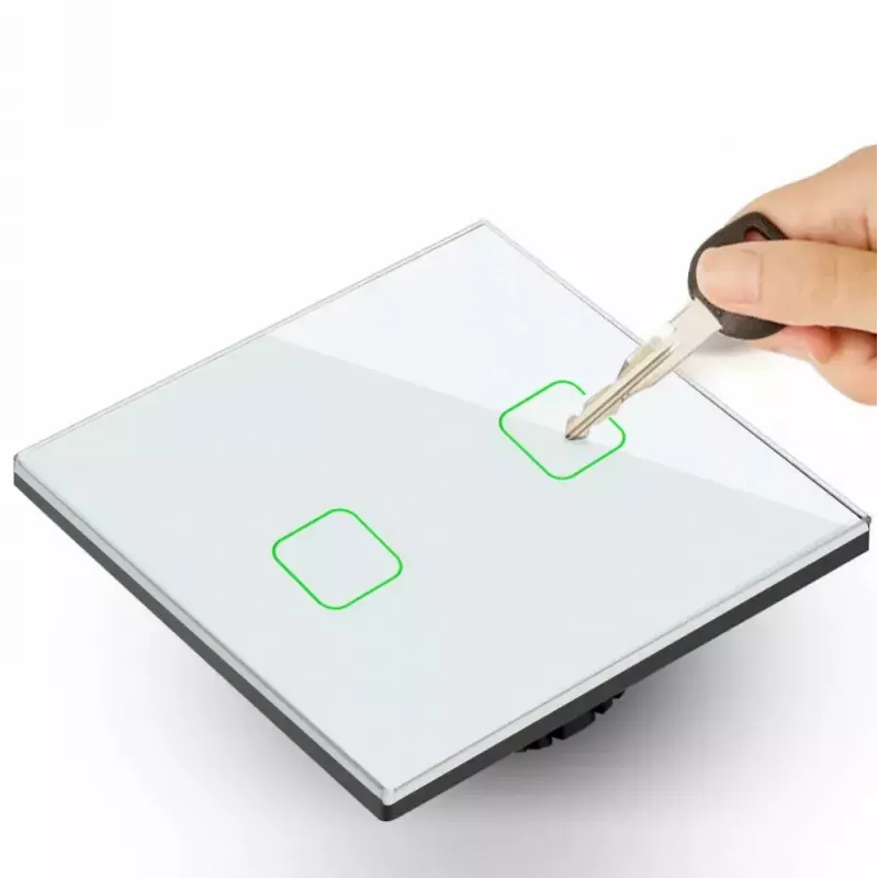 Liečiamas jungiklis MACLEAN MCE703W, stiklinė panelė, 1 grupė, 220V