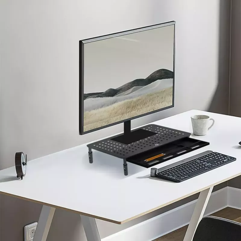 Laptop stovas MACLEAN MC-946 13–32 colių, 3 aukščio lygiai (11/13/15 cm), stalčius, juodas, iki 20 kg