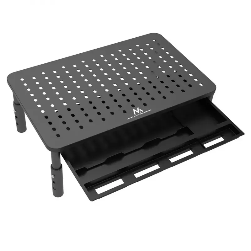 Laptop stovas MACLEAN MC-946 13–32 colių, 3 aukščio lygiai (11/13/15 cm), stalčius, juodas, iki 20 kg