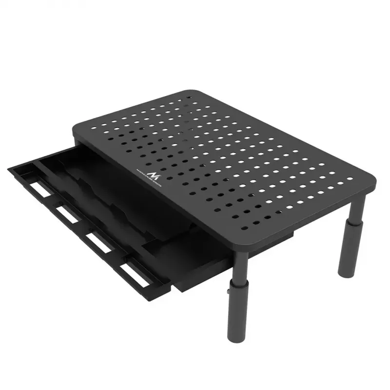 Laptop stovas MACLEAN MC-946 13–32 colių, 3 aukščio lygiai (11/13/15 cm), stalčius, juodas, iki 20 kg