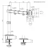 Monitorio laikiklis ant stalo MACLEAN MC-753N, 17–32 colių, VESA 75x75 / 100x100, 9 kg, pakreipimas ±45°, pasukimas ±180°, aukščio reguliavimas