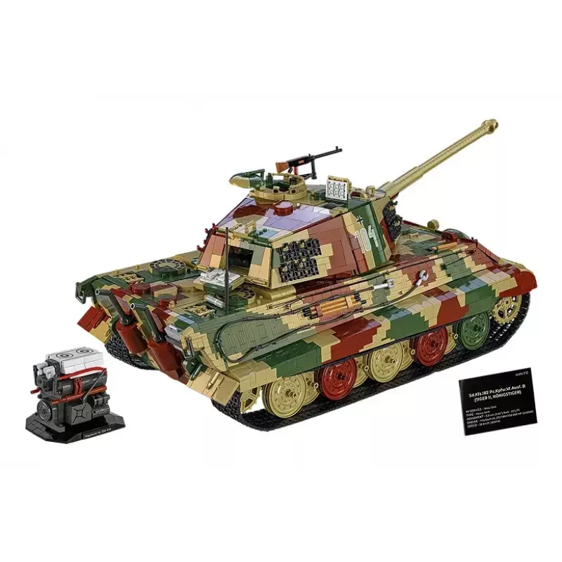 Konstrukcinis tanko žaislas Cobi Tiger II King Tiger, mastelis 1:12