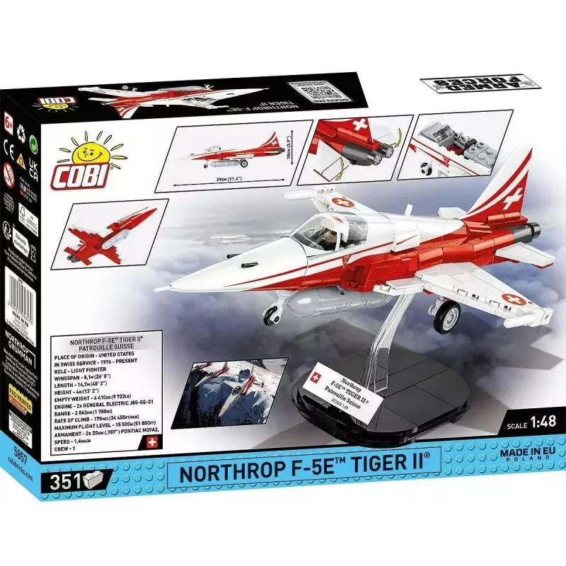 Konstruktorius Cobi Northrop F-5E Tiger II modelis 5857 statybiniai blokeliai