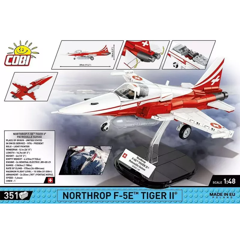 Konstruktorius Cobi Northrop F-5E Tiger II modelis 5857 statybiniai blokeliai