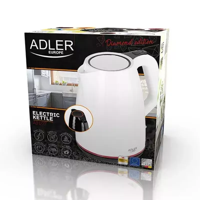 Elektrinis virdulys Adler AD 1277 1,7 L 2200 W Baltas