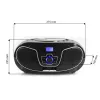 Nešiojamas garsiakalbis MANTA BBX007 su Bluetooth 5.0, FM radiju (87,5–108 MHz), LCD ekranu, teleskopine antena