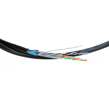 Tinklo kabelis Extralink vytos poros CAT5E FTP Outdoor su geliu 100M Juodas