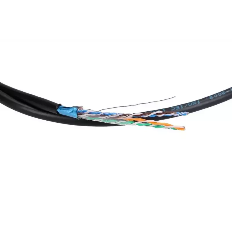 Tinklo kabelis Extralink vytos poros CAT5E FTP Outdoor su geliu 100M Juodas