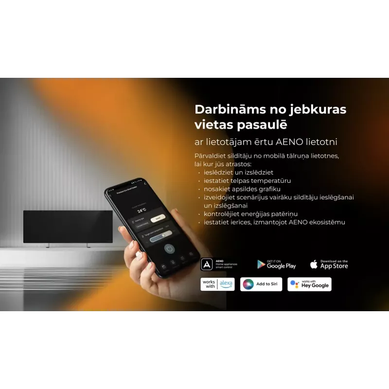 Infraudinis elektrinis šildytuvas AENO Premium Eco Smart Heater AGH0005S, pilkas