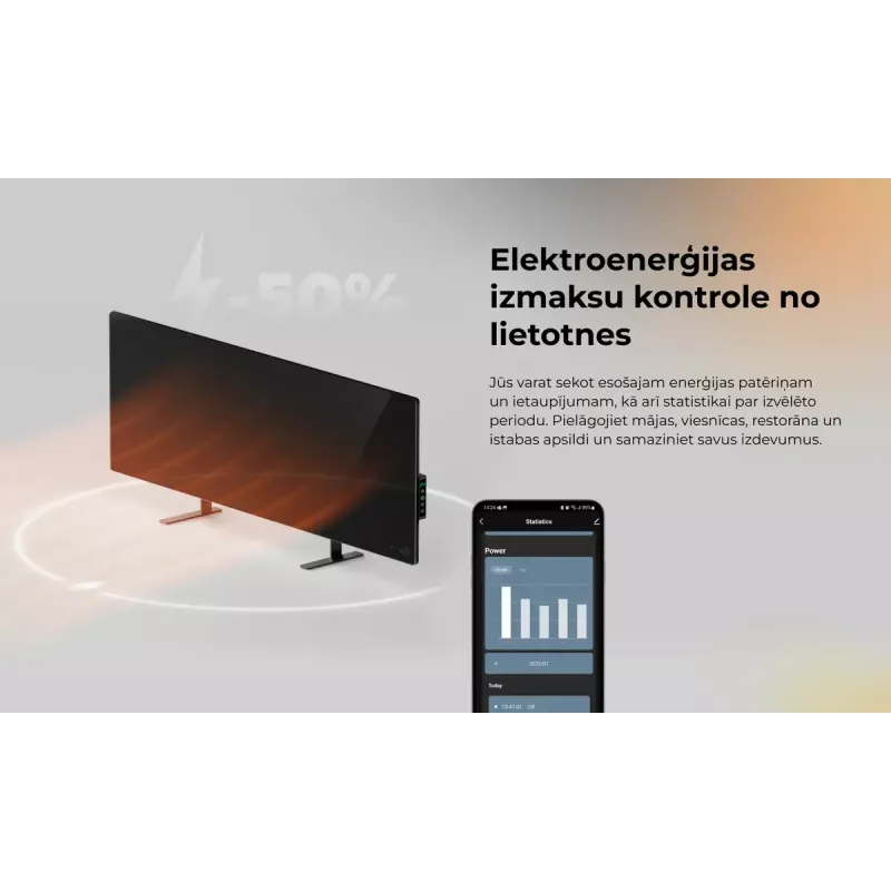 Infraudinis elektrinis šildytuvas AENO Premium Eco Smart Heater AGH0005S, pilkas