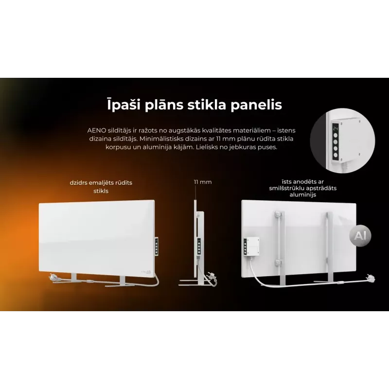 Infraudinis elektrinis šildytuvas AENO Premium Eco Smart Heater AGH0005S, pilkas