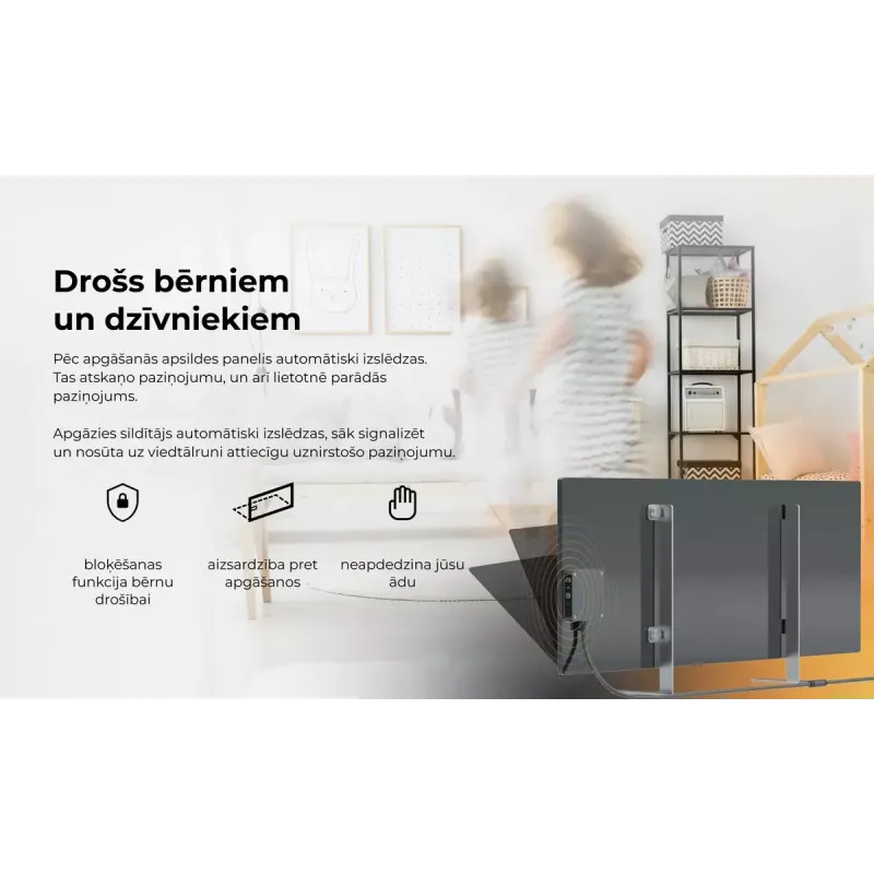 Infraudinis elektrinis šildytuvas AENO Premium Eco Smart Heater AGH0005S, pilkas
