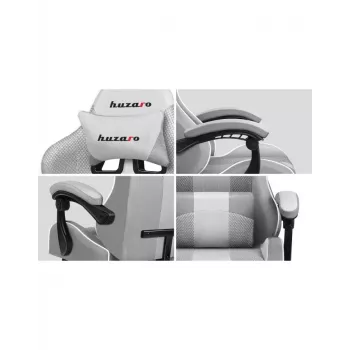 Žaidimų kėdė Huzaro FORCE 4.7 Bucket Seat Pilka — audinys, paminkštinta sėdynė ir atlošas, pakojis, max svoris 140 kg, aukštis 113–123 cm