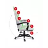 Žaidimų kėdė Huzaro FORCE 4.7 RGB White – audeklinis kibirinis sėdėjimas, max 140 kg