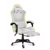 Žaidimų kėdė Huzaro FORCE 4.7 RGB White – audeklinis kibirinis sėdėjimas, max 140 kg