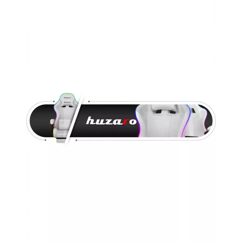 Žaidimų kėdė Huzaro FORCE 4.7 RGB White – audeklinis kibirinis sėdėjimas, max 140 kg