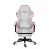 Žaidimų kėdė Huzaro FORCE 4.7 RGB White – audeklinis kibirinis sėdėjimas, max 140 kg