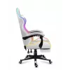 Žaidimų kėdė Huzaro FORCE 4.7 RGB White – audeklinis kibirinis sėdėjimas, max 140 kg