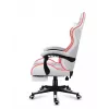 Žaidimų kėdė Huzaro FORCE 4.7 RGB White – audeklinis kibirinis sėdėjimas, max 140 kg