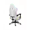 Žaidimų kėdė Huzaro FORCE 4.7 RGB White – audeklinis kibirinis sėdėjimas, max 140 kg