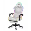 Žaidimų kėdė Huzaro FORCE 4.7 RGB White – audeklinis kibirinis sėdėjimas, max 140 kg
