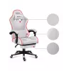 Žaidimų kėdė Huzaro FORCE 4.7 RGB White – audeklinis kibirinis sėdėjimas, max 140 kg