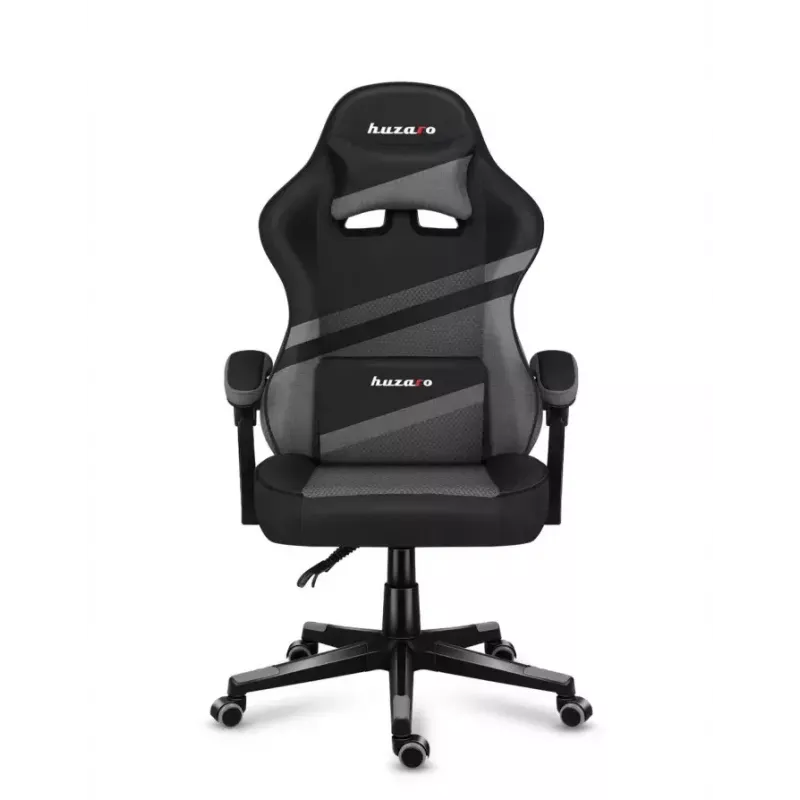 Gaming kėdė Huzaro FORCE 4.4 kaušinė sėdynė Juoda Pilka — tinklinis audinys, max 130 kg, reguliuojamas aukštis 45–55 cm, 5 ratukai
