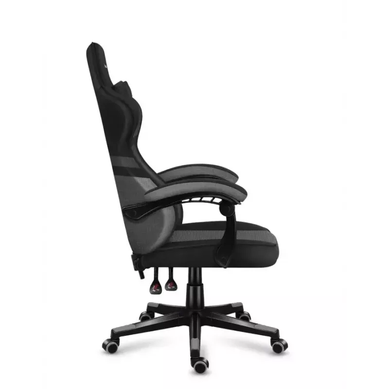Gaming kėdė Huzaro FORCE 4.4 kaušinė sėdynė Juoda Pilka — tinklinis audinys, max 130 kg, reguliuojamas aukštis 45–55 cm, 5 ratukai