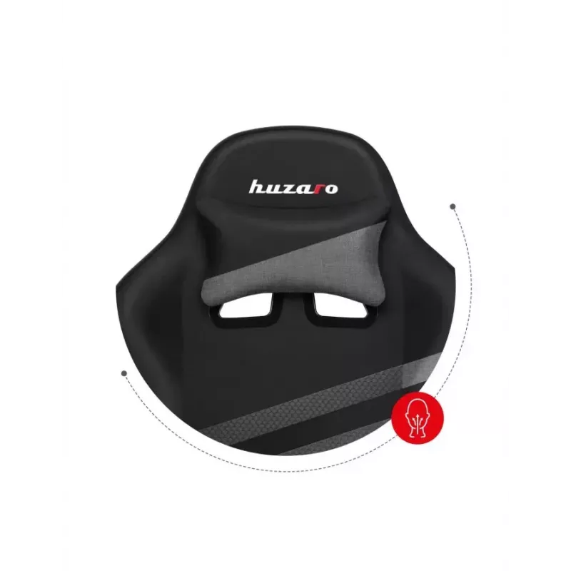 Gaming kėdė Huzaro FORCE 4.4 kaušinė sėdynė Juoda Pilka — tinklinis audinys, max 130 kg, reguliuojamas aukštis 45–55 cm, 5 ratukai