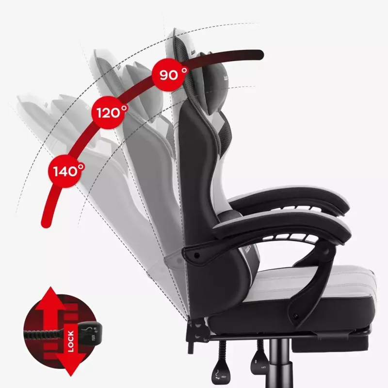 Žaidimų kėdė Huzaro Force 3.7 Pilka – ergonomiška žaidimų kėdė
