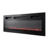 Spintelė televizoriui Cama Meble EVA su elektriniu židiniu 180×40×52 cm, baltas rėmas, blizgūs balti durys, MDF viršus