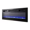 TV spintelė Cama Meble EVA su elektriniu židiniu 180x40x52 cm, juoda/matinė juoda