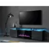 TV spintelė Cama Meble EVA su elektriniu židiniu 180x40x52 cm grafitas/matinis grafitas