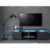 TV spintelė Cama Meble EVA su elektriniu židiniu 180x40x52 cm grafitas/matinis grafitas